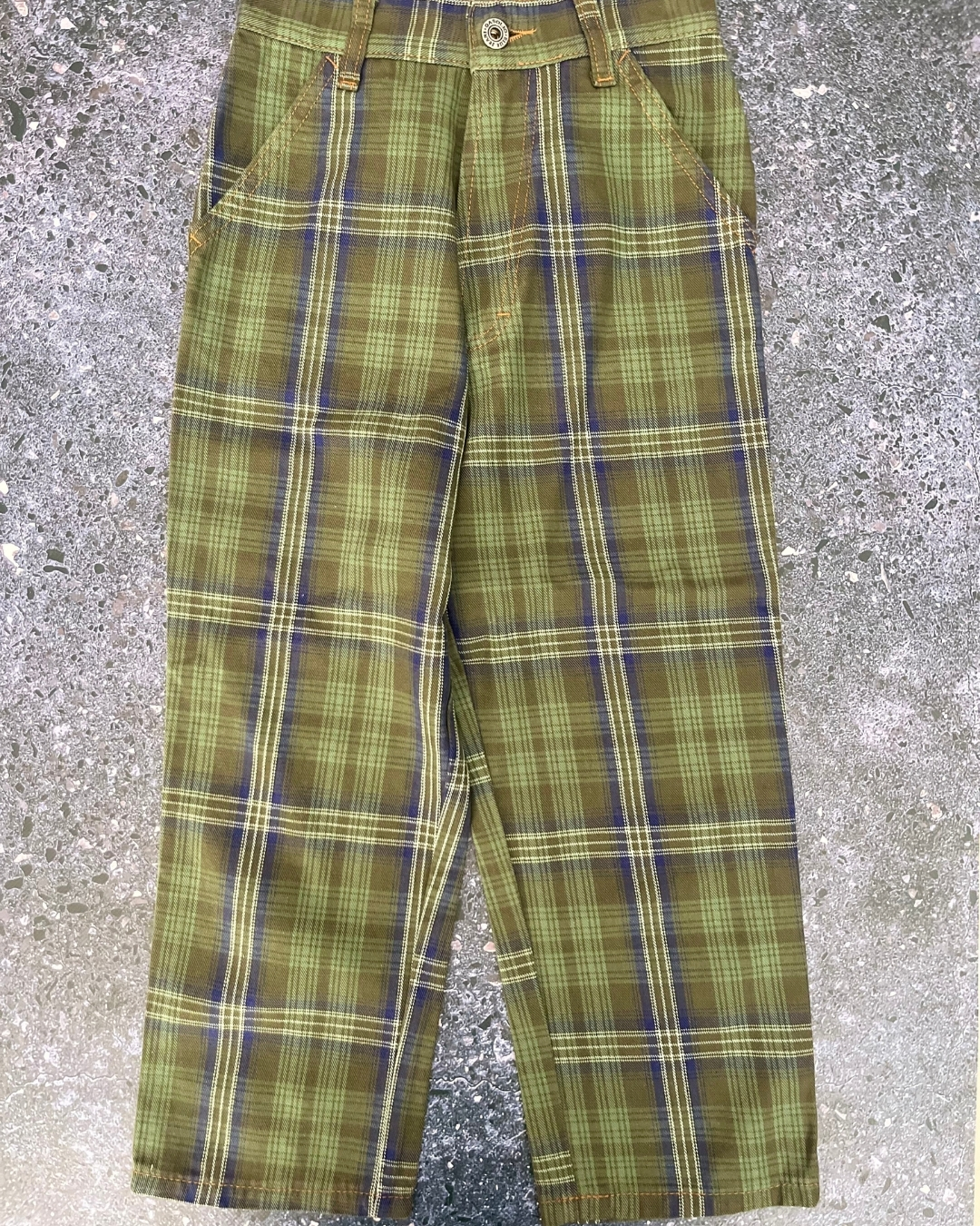 Gasolio green and blue tartan pants 6Y