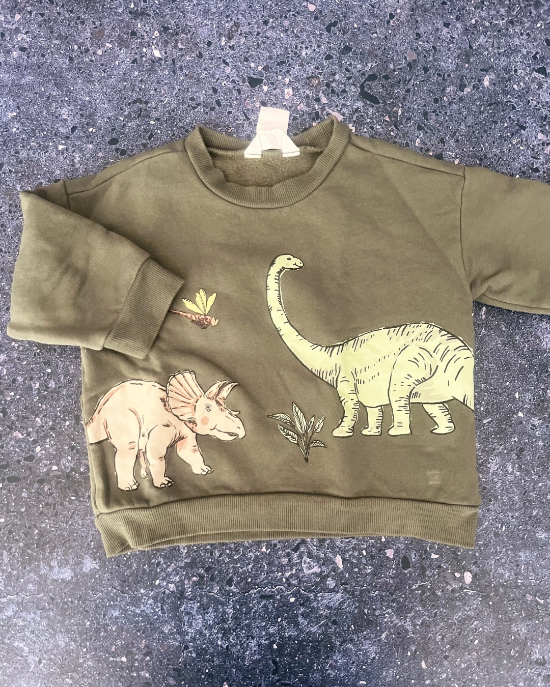 Cotton On green dinosaur sweater 18/24M