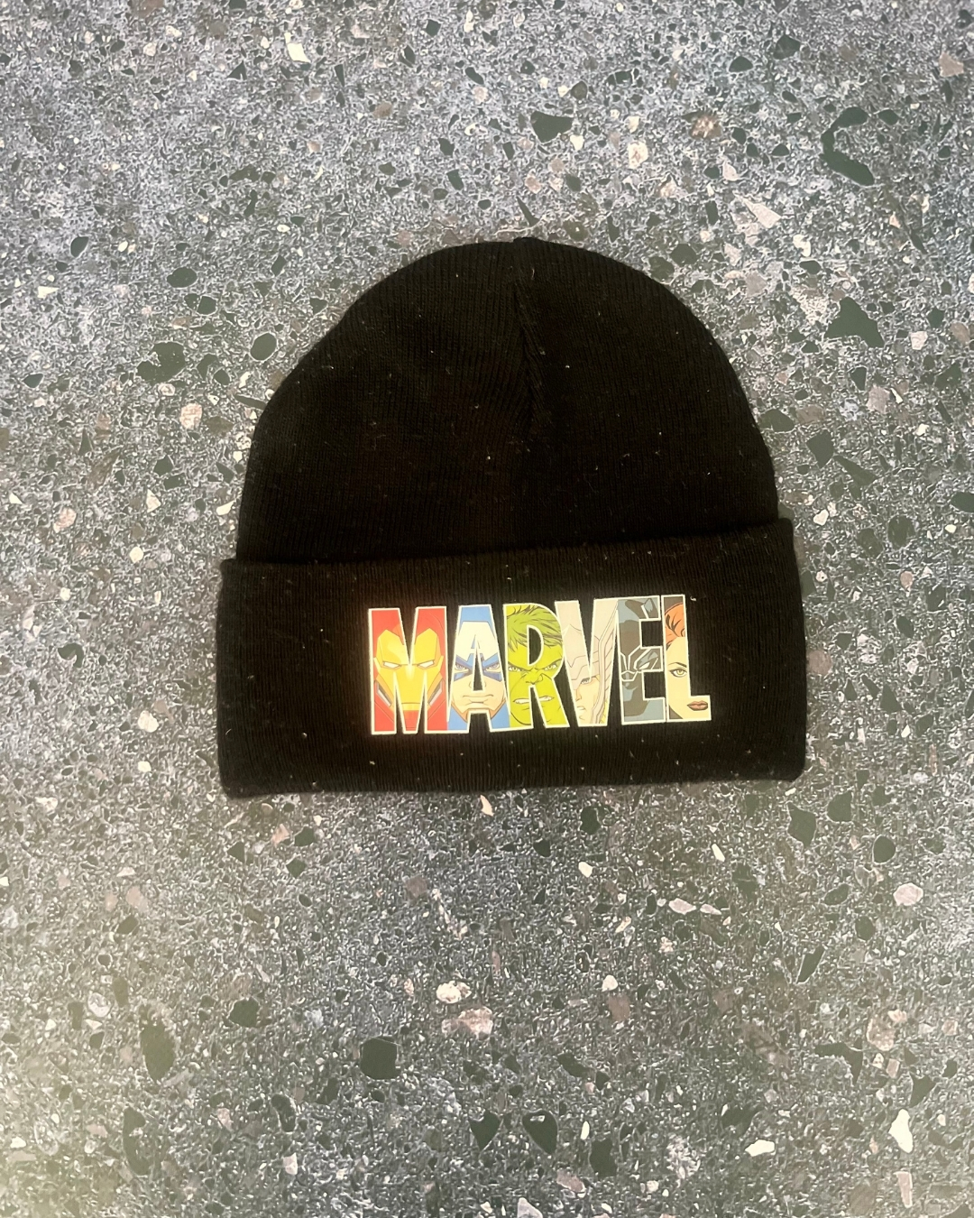 H&M black Marvel beanie 18M-6Y