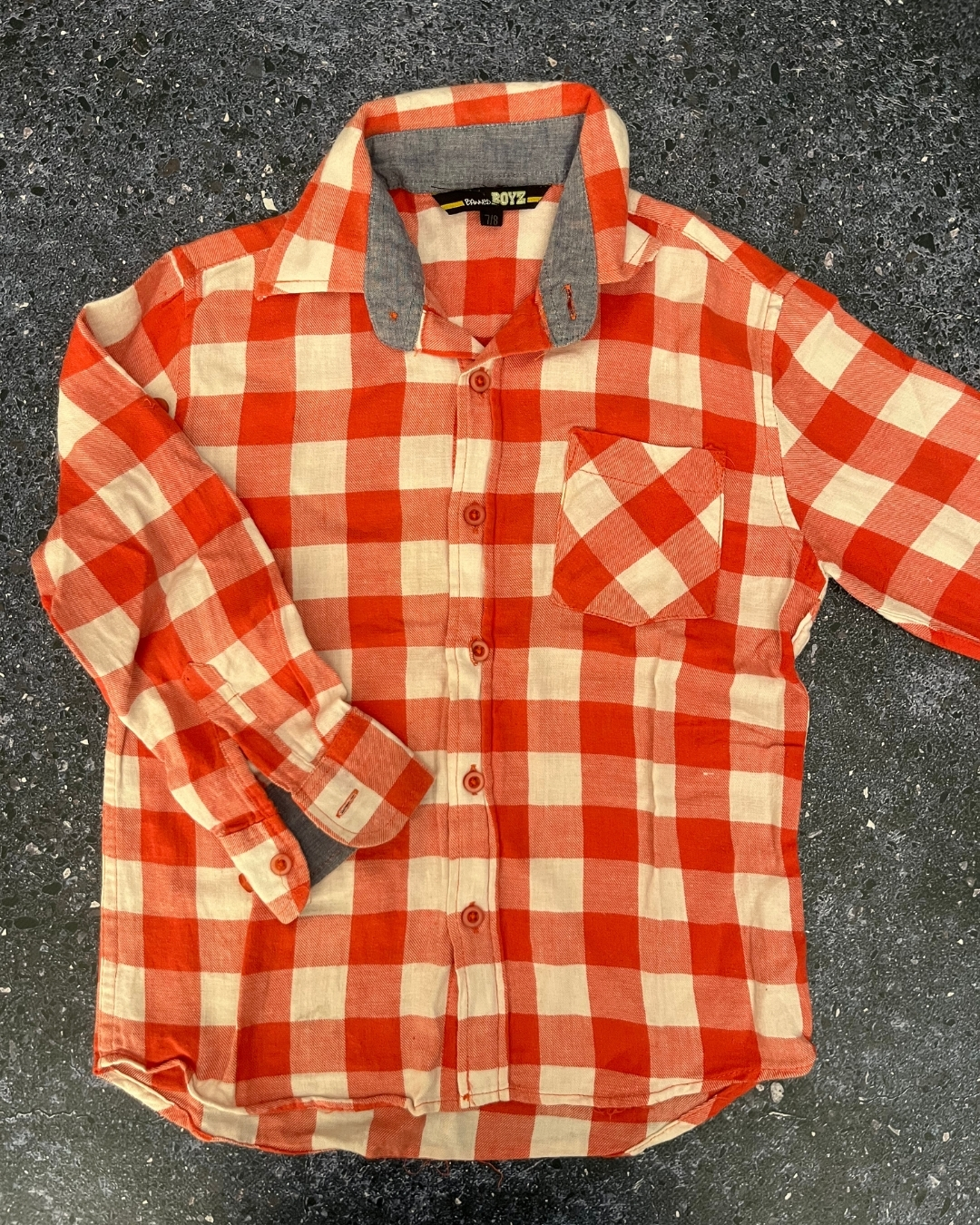 Banned Boys red checked collared shirt 7/8Y
