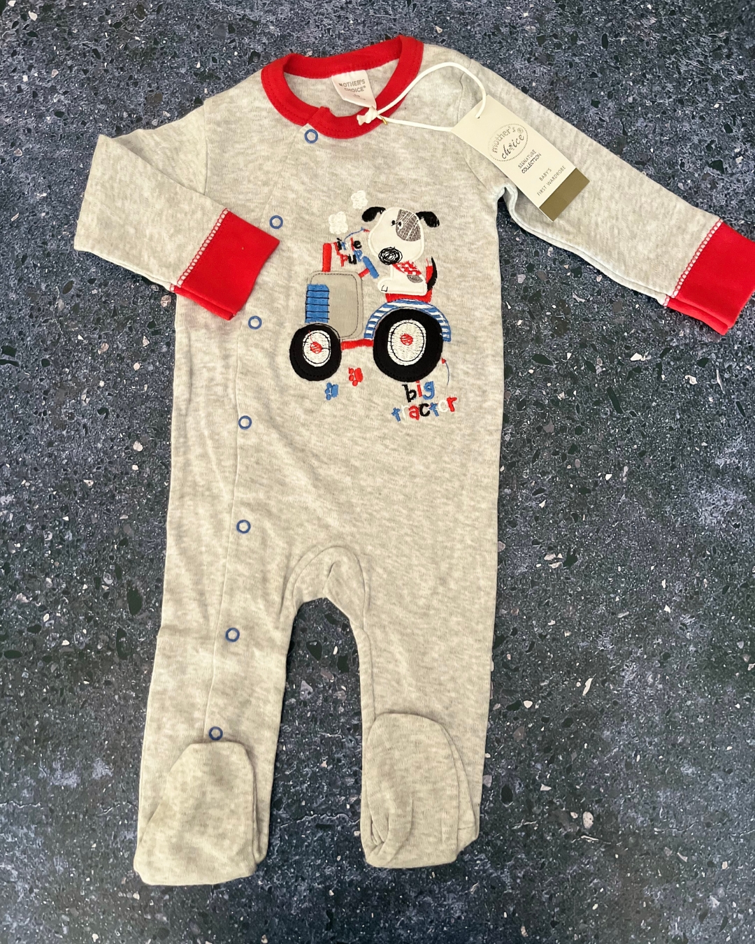 *NEW* Mothers Choice grey tractor onesie 0/3M