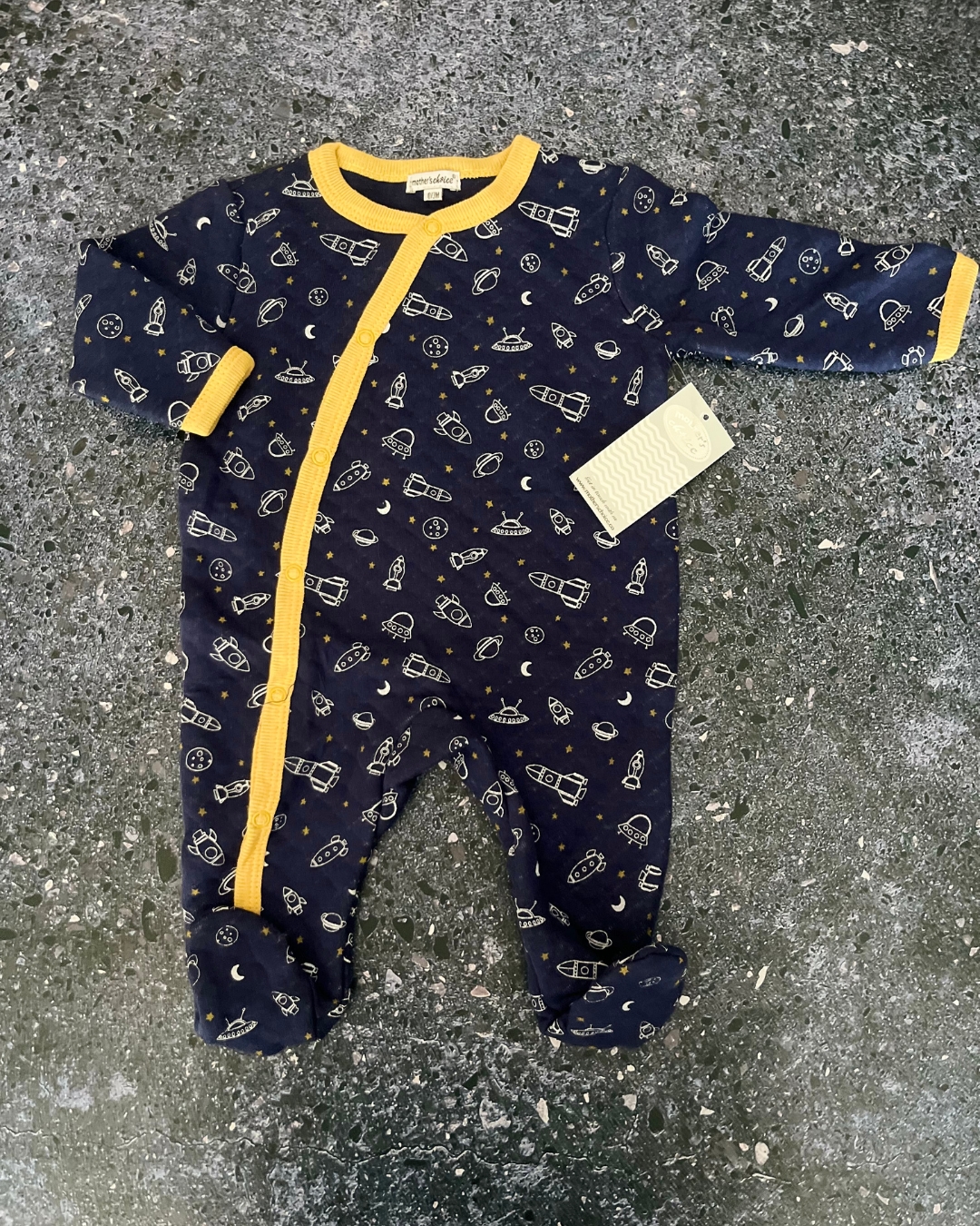 *NEW* Mothers Choice blue rocket ship onesie 0/3M