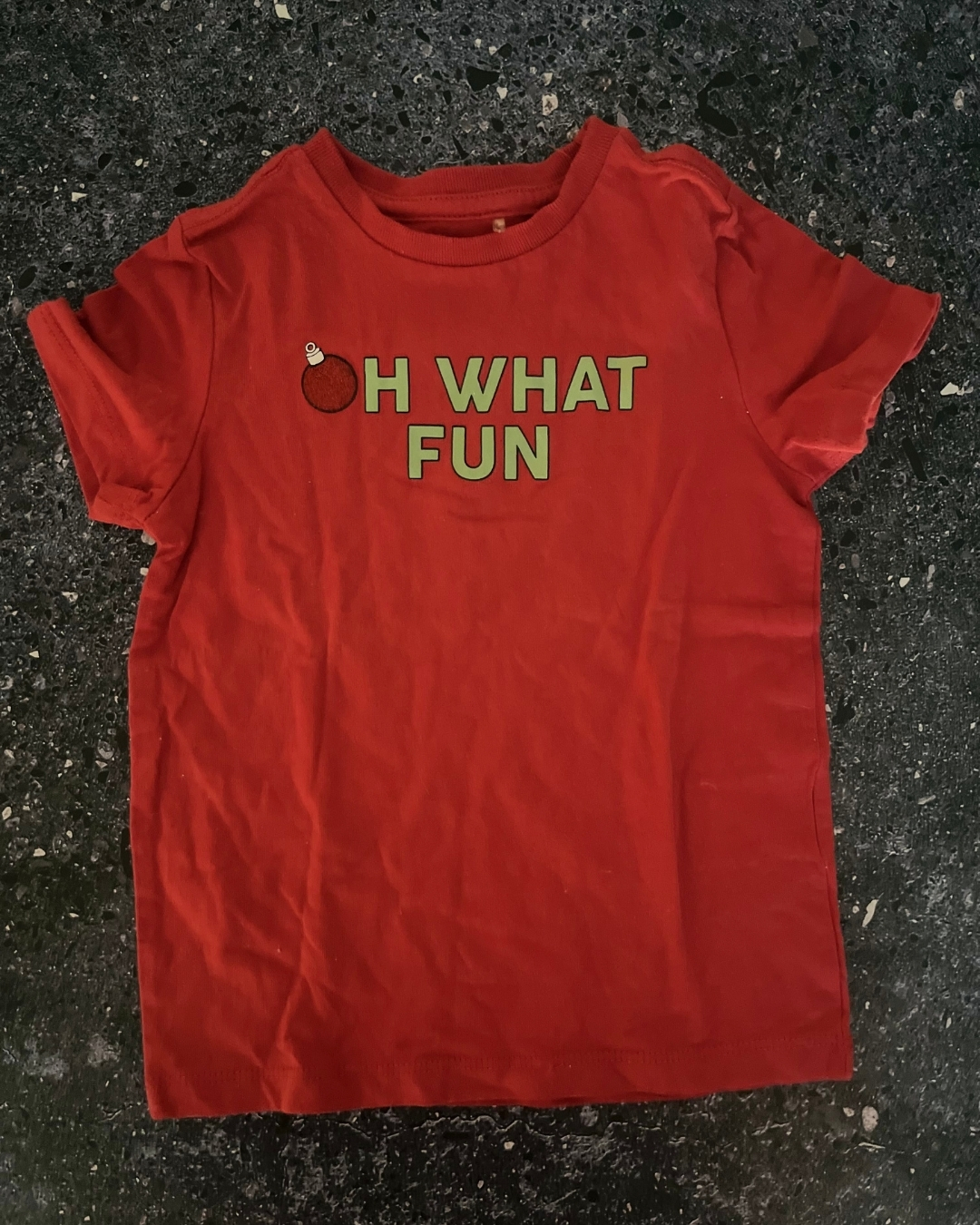 Cotton On red Oh What Fun T-shirt 3Y