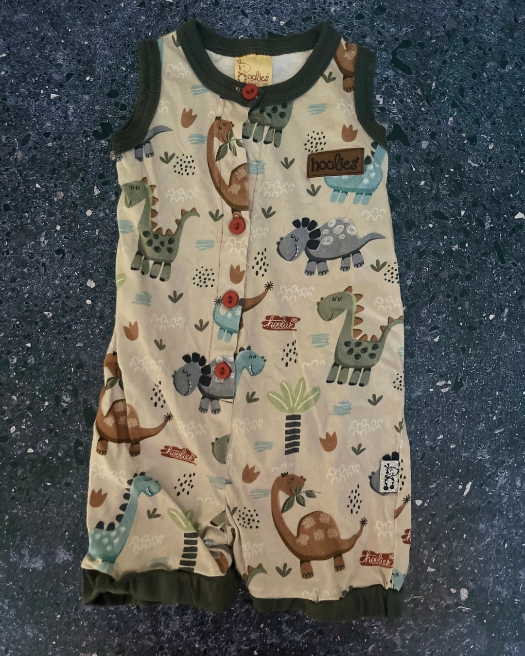 Hoolies grey dinosaur romper 18/24M
