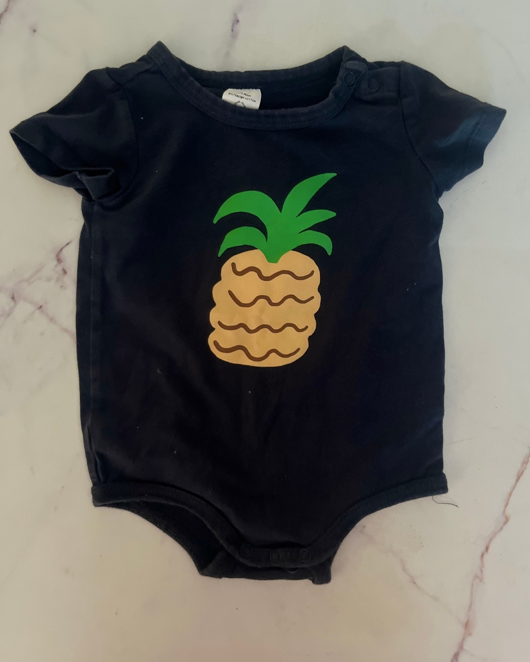 Cotton On navy pineapple baby grow 6/12M