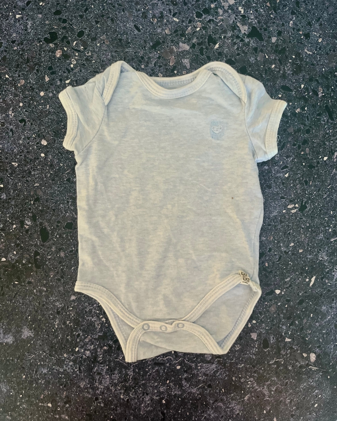 Cotton On blue melange baby grow 0/3M