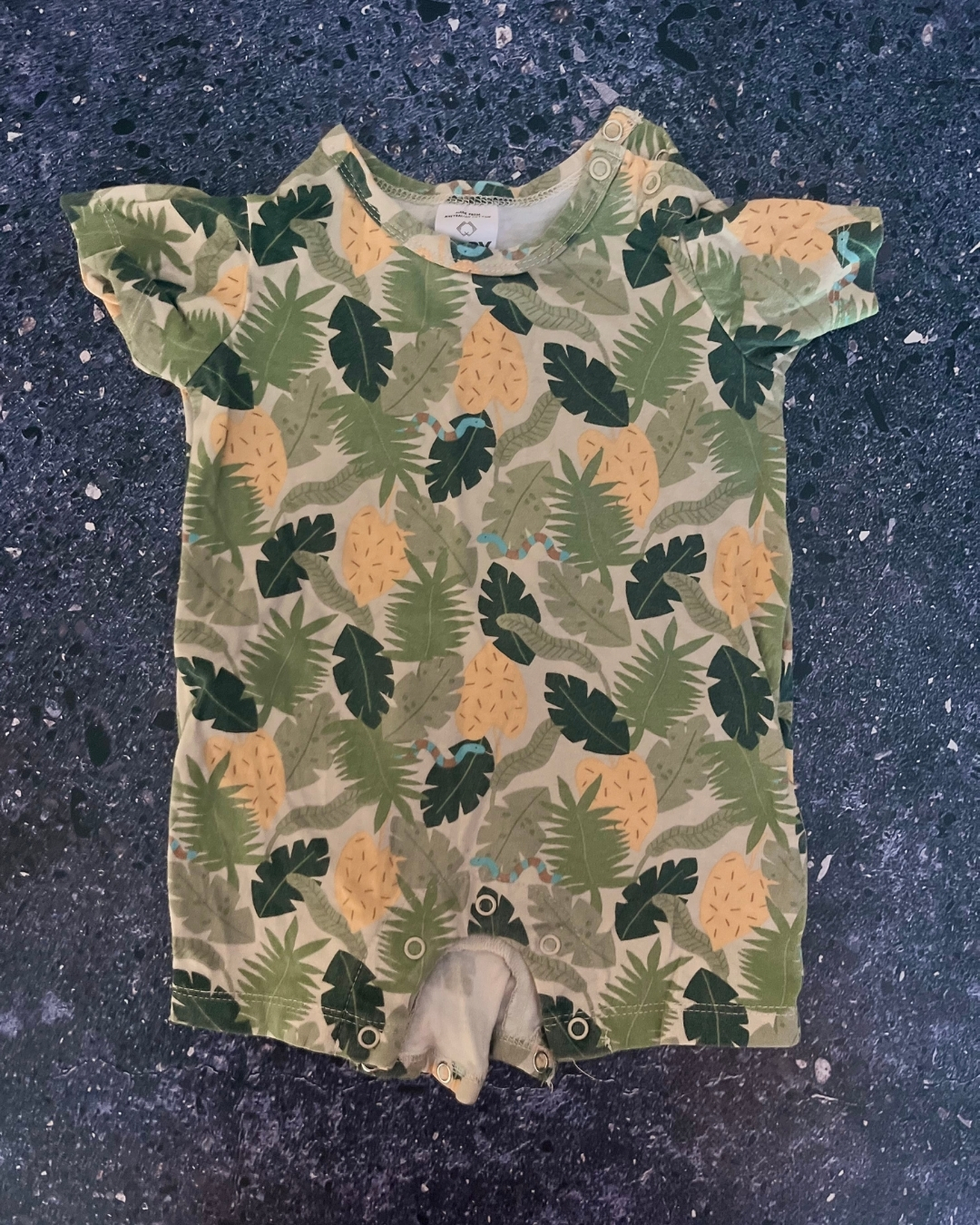 Cotton On green forest romper 3/6M