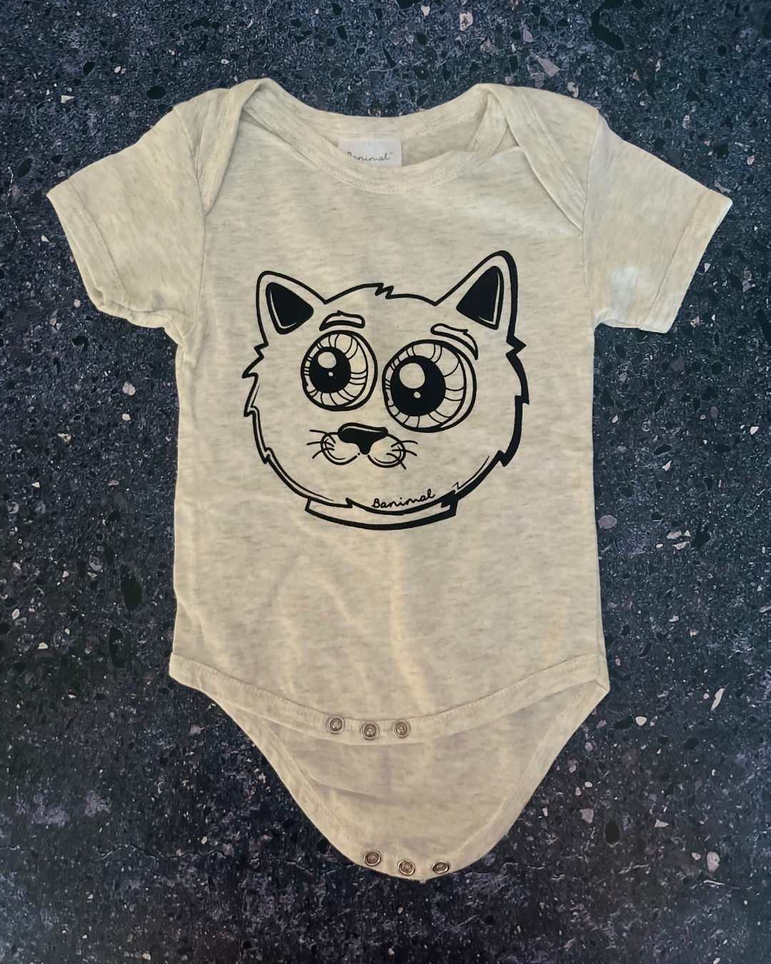 Animal grey cat baby grow 3/6M