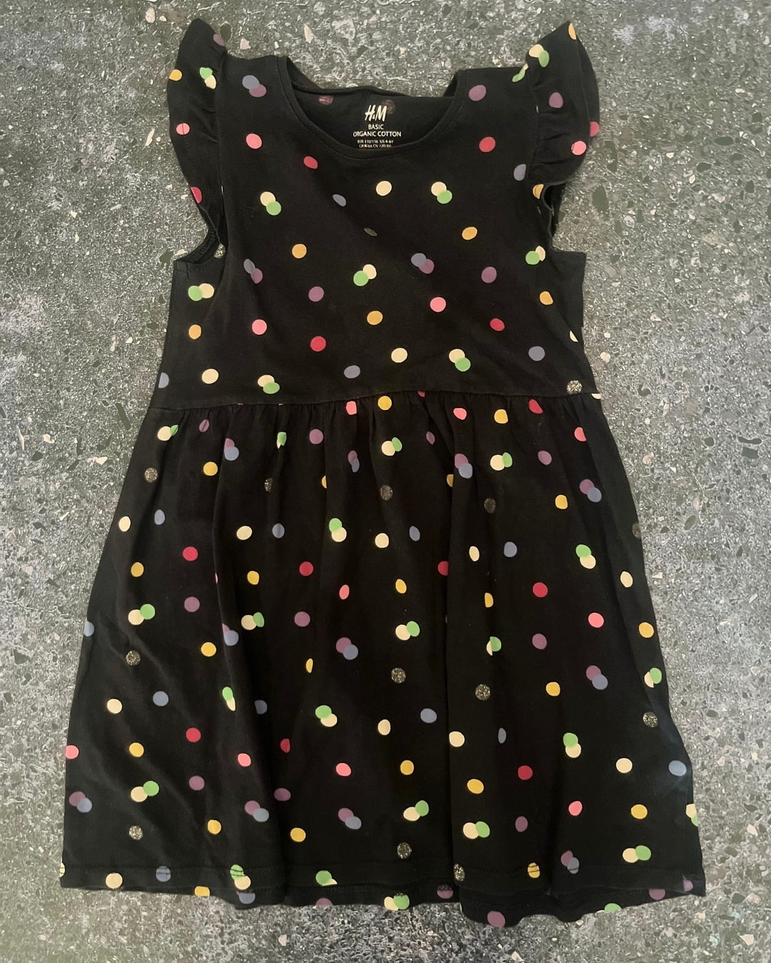 H&M navy polka dot dress 4/6Y