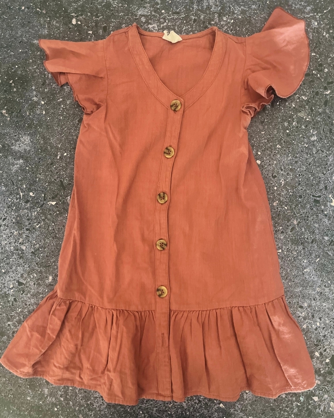 Cotton On pink puffy shoulder dress 5Y