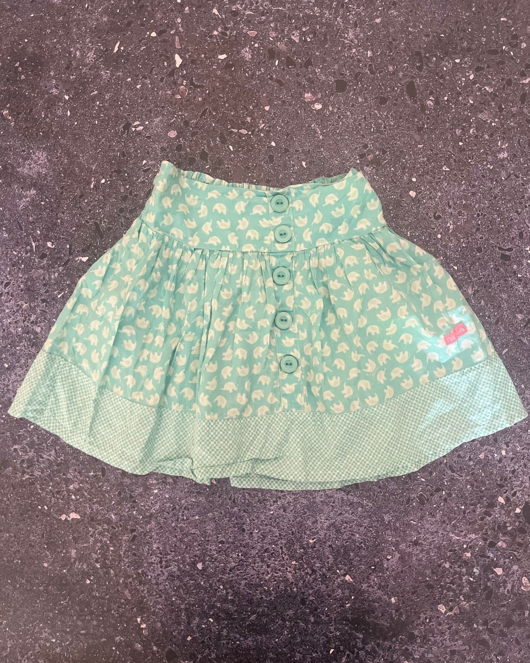 Naartjie green elephant skirt 4Y