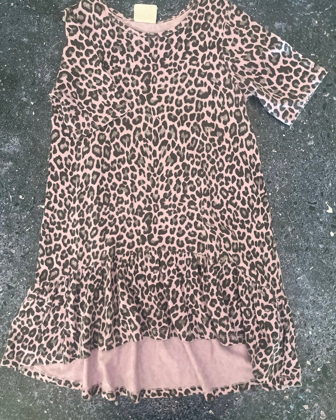 Cotton On pink leopard print dress 4Y