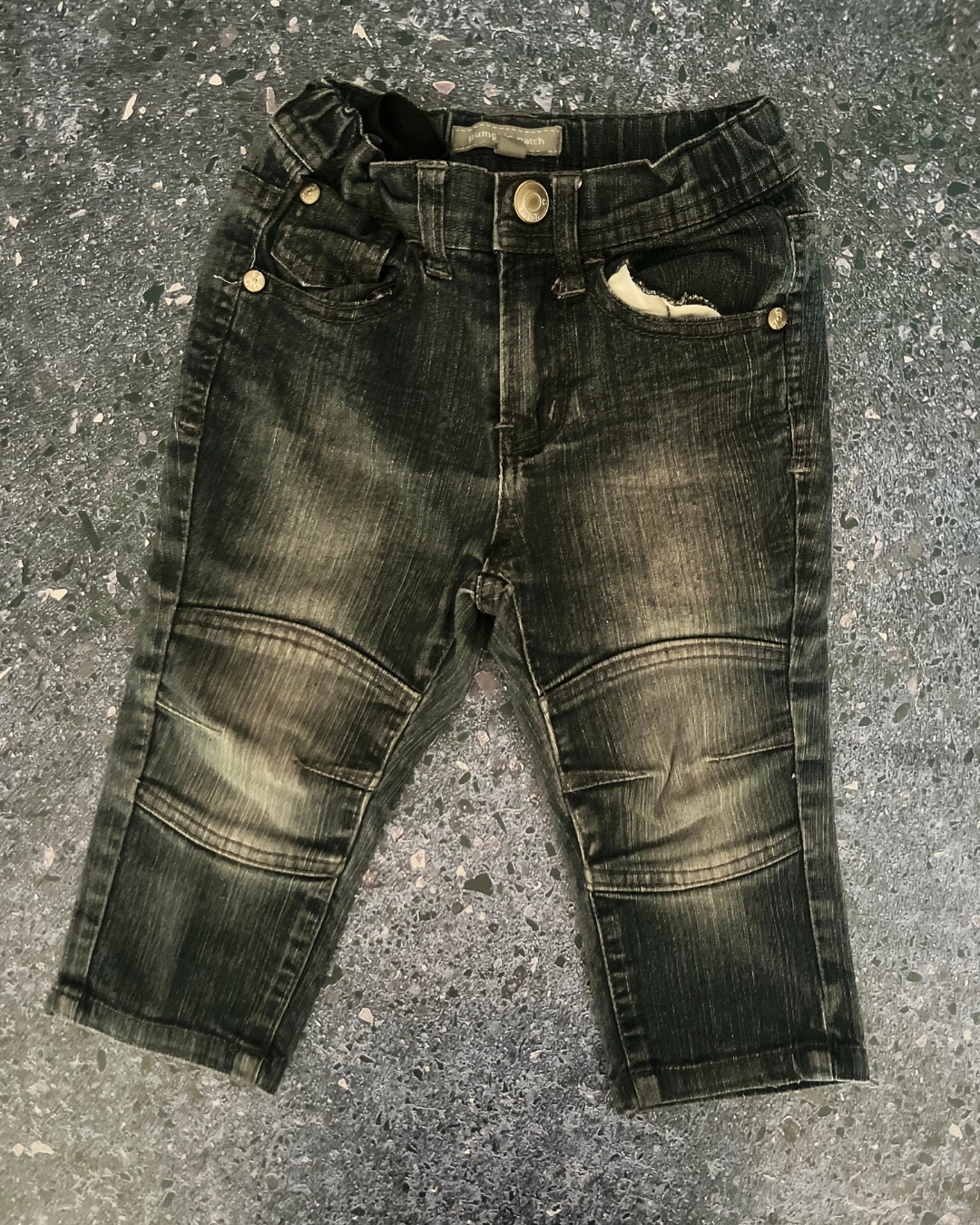 Pumpkin Patch black faded jeans 12/18M