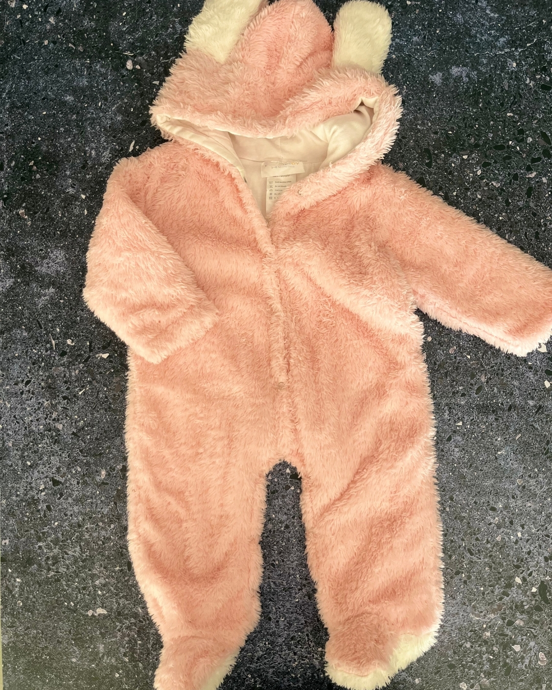Pop Candy pink fleece onesie 3/6M