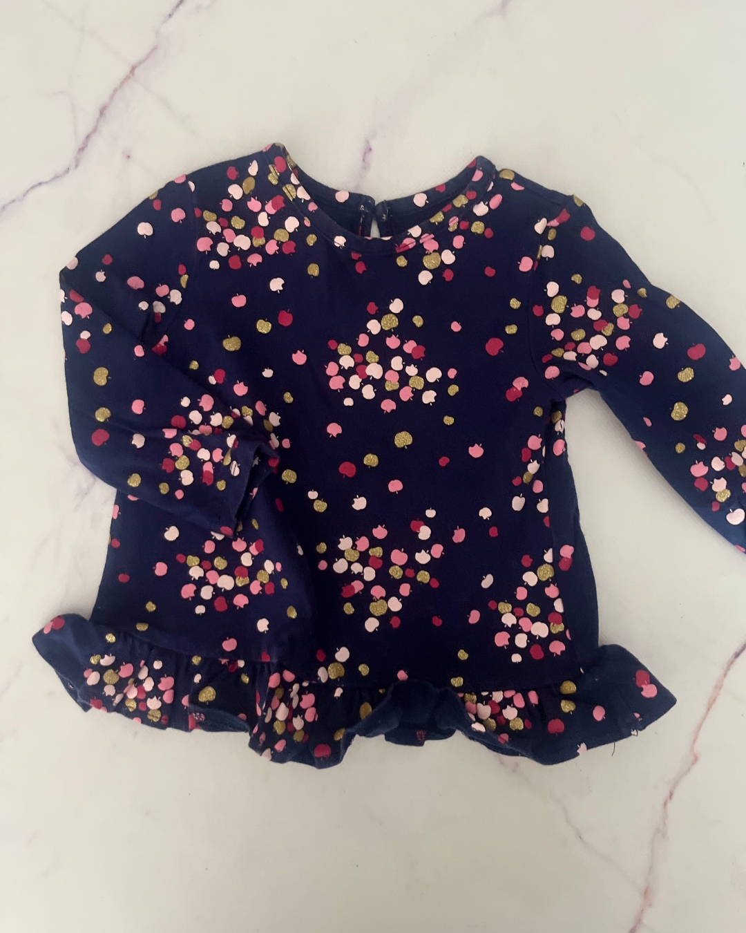 Little Me navy apples dress 18M