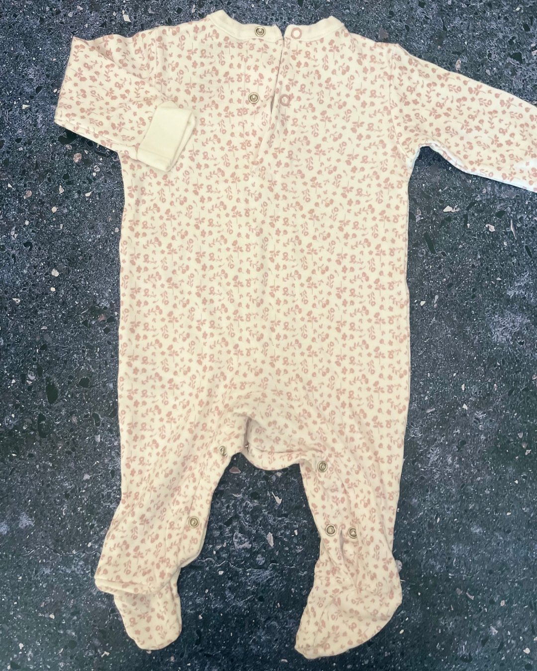 DKNY white floral onesie 6/9M