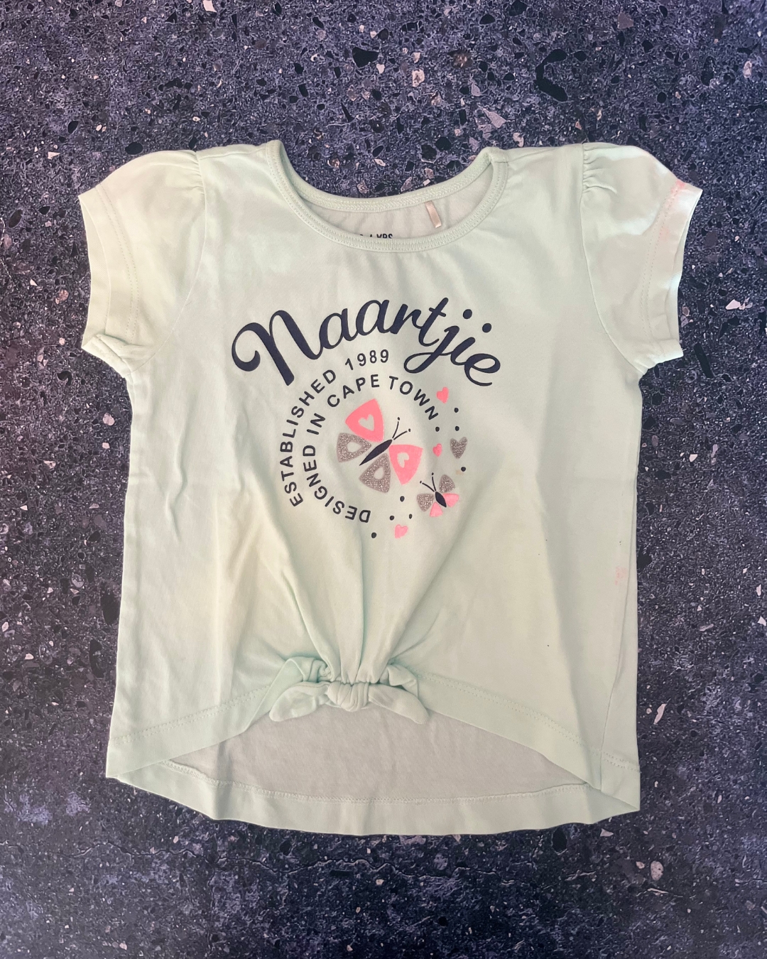 Naartjie green butterfly T-shirt 3Y