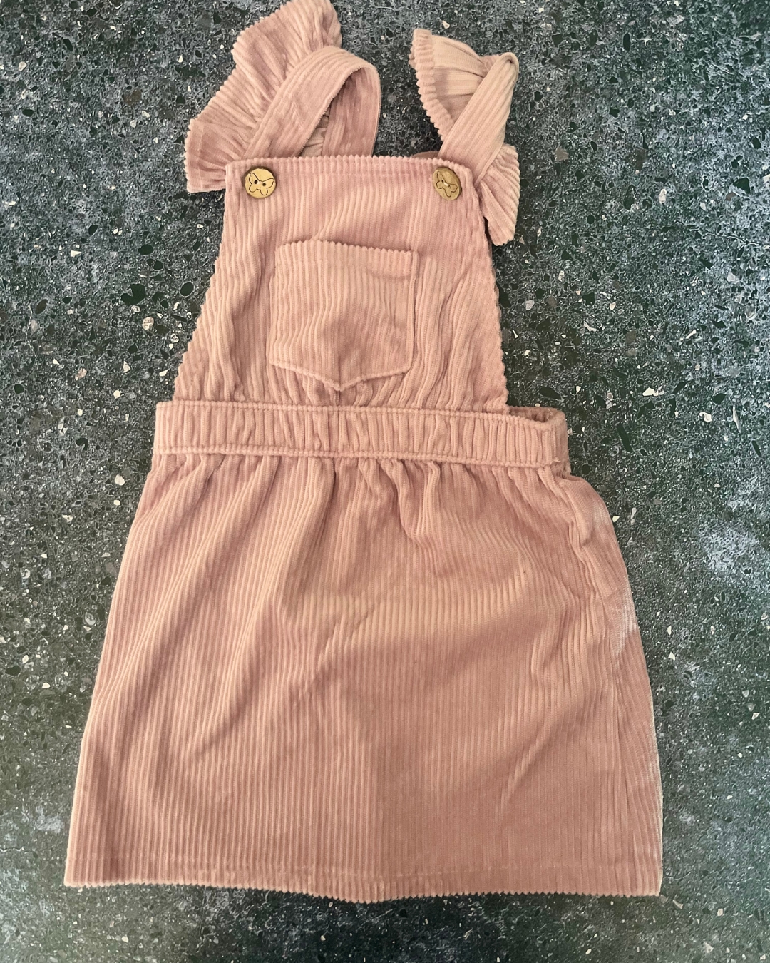 Qtee pink corduroy dress 4/5Y