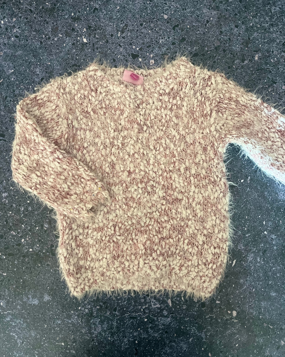 Qtee pink bobble sweater 3/4Y