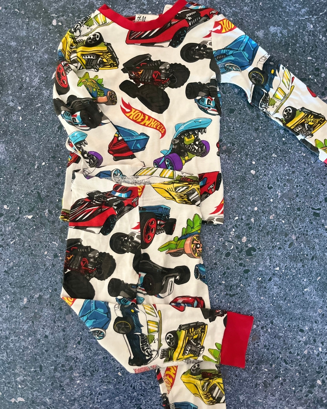 H&M white Hot Wheels pajama set 2Y