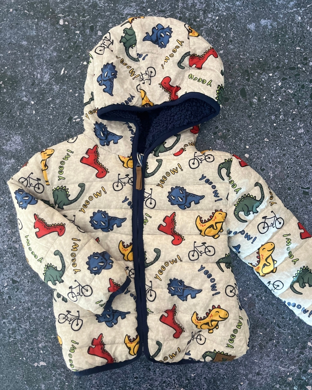 Woolworths grey dinosaur jacket 18/24M