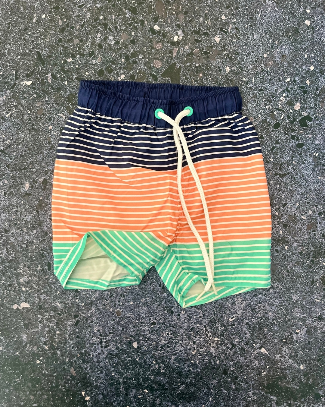 Woolworths blue, orange and green boardshorts 3/6M