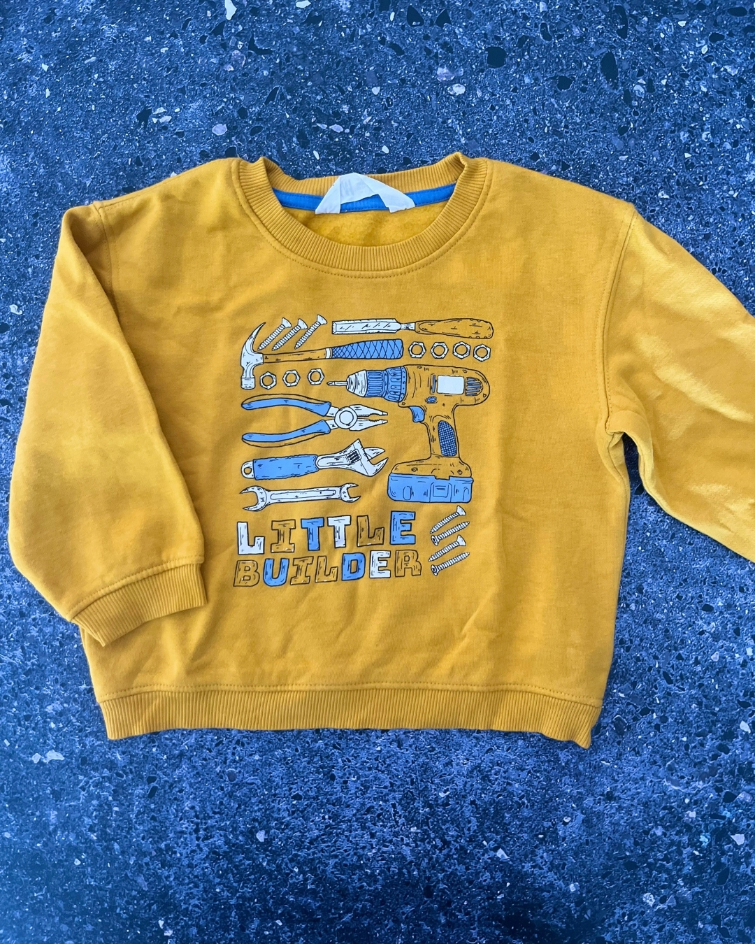 H&M yellow LIttle Builder sweater 18/24M