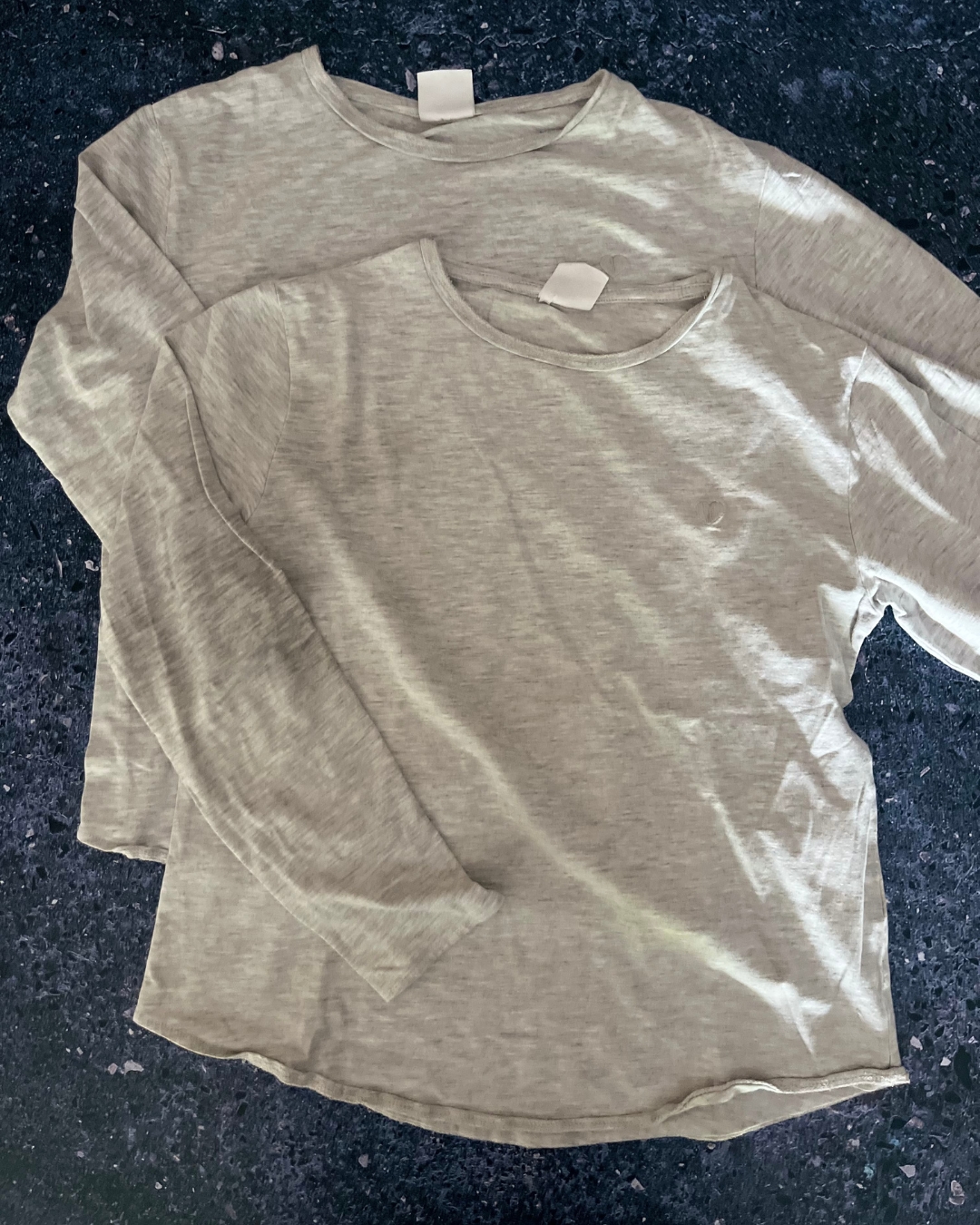 Zara grey melange heart long sleeve T-shirt set 10Y