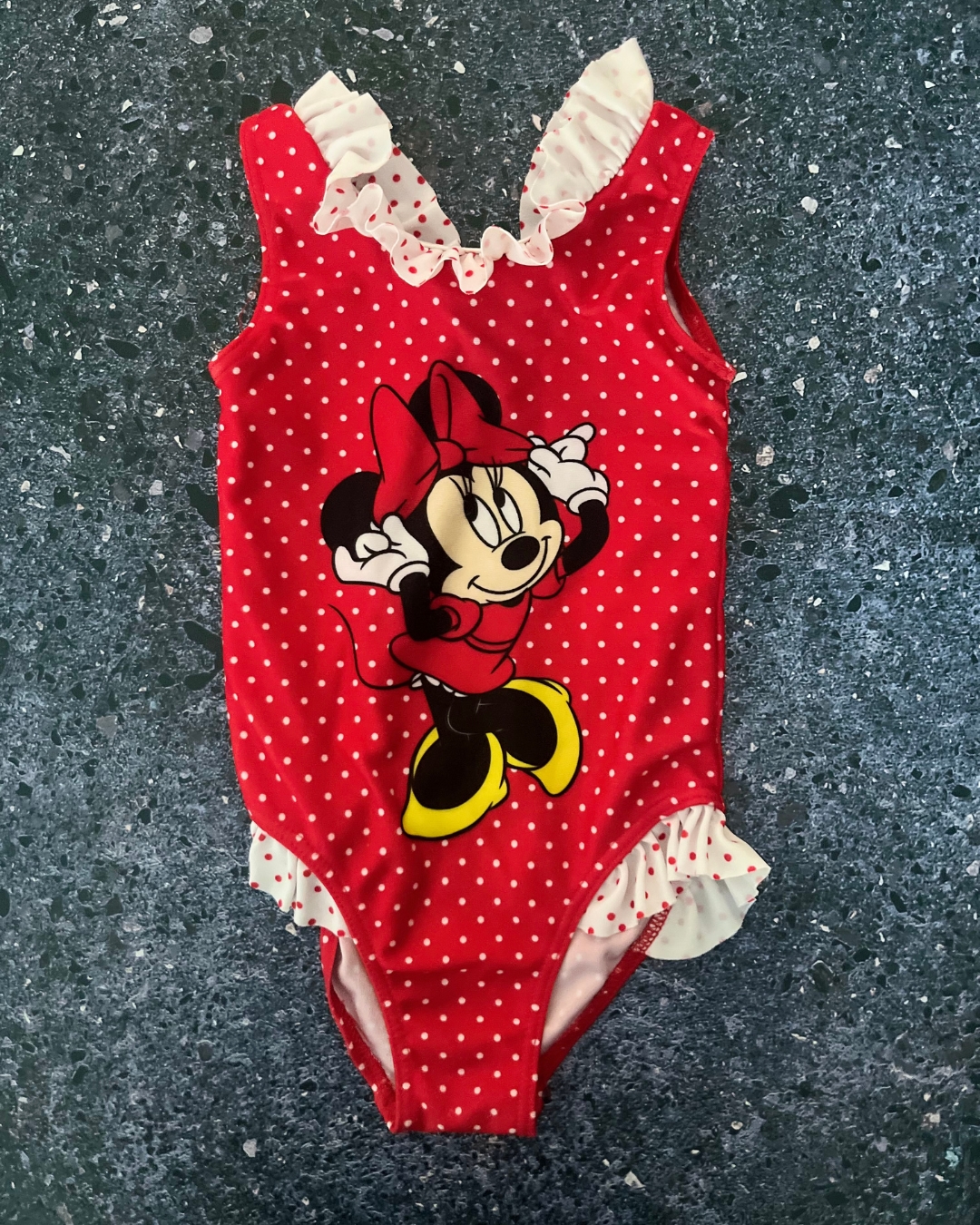 Disney red polka dot Minnie Mouse swimming costume 18/24M