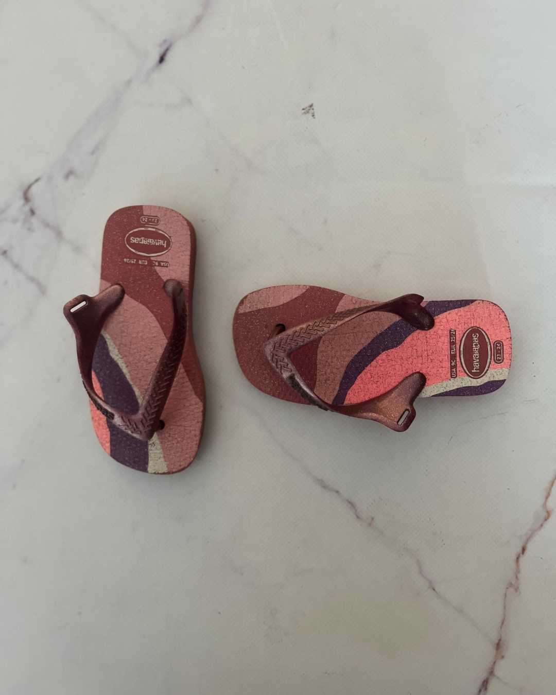 Havaianas pink and purple flops Size 8