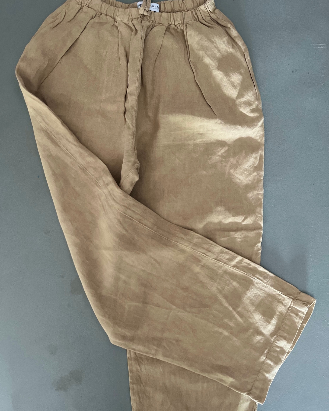 Zara brown linen pants 11/12Y