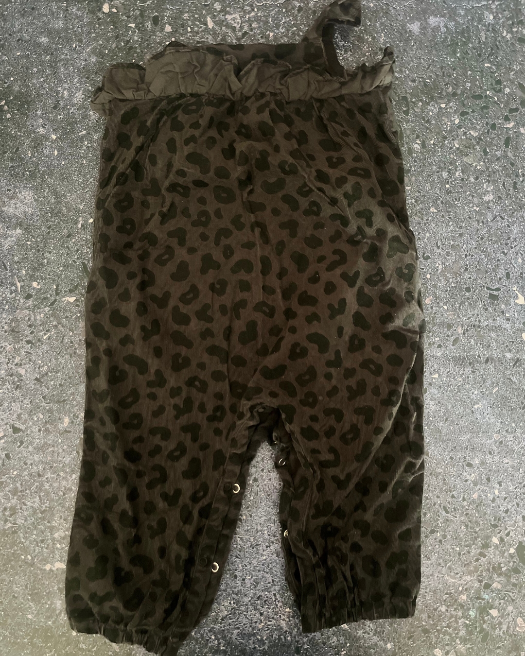 Country Road black leopard print corduroy romper 18/24M