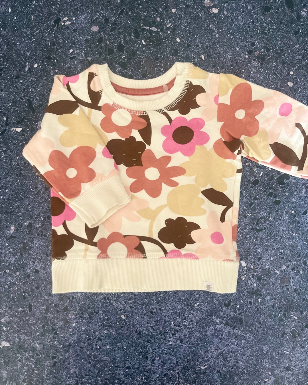 Woolworths white floral sweater 1/3M