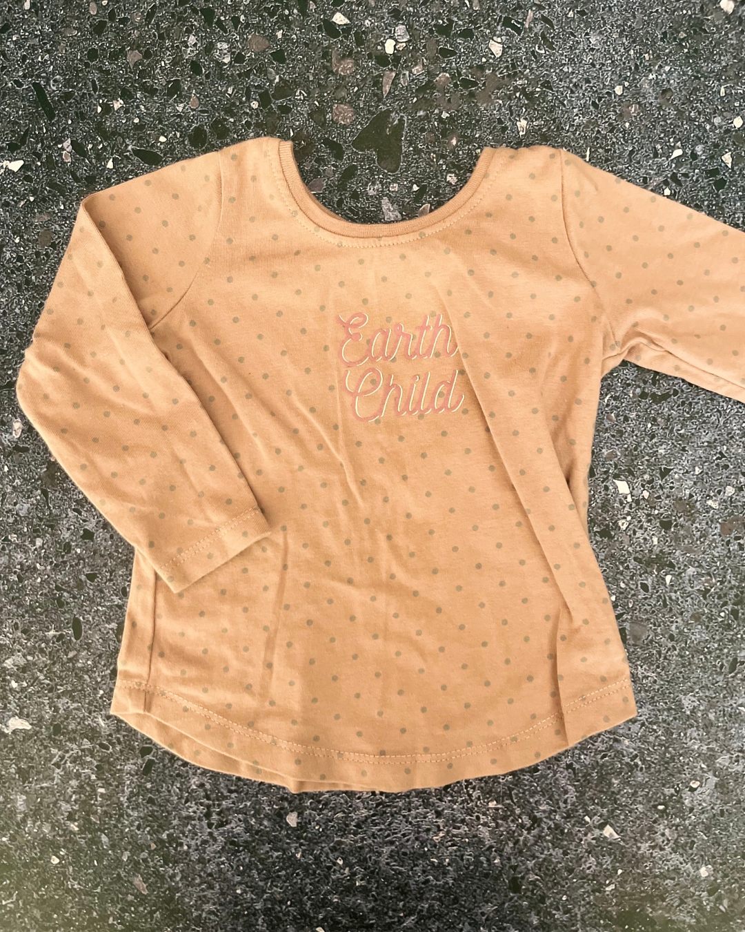Earth Child pink polka dot long sleeve T-shirt 6/12M