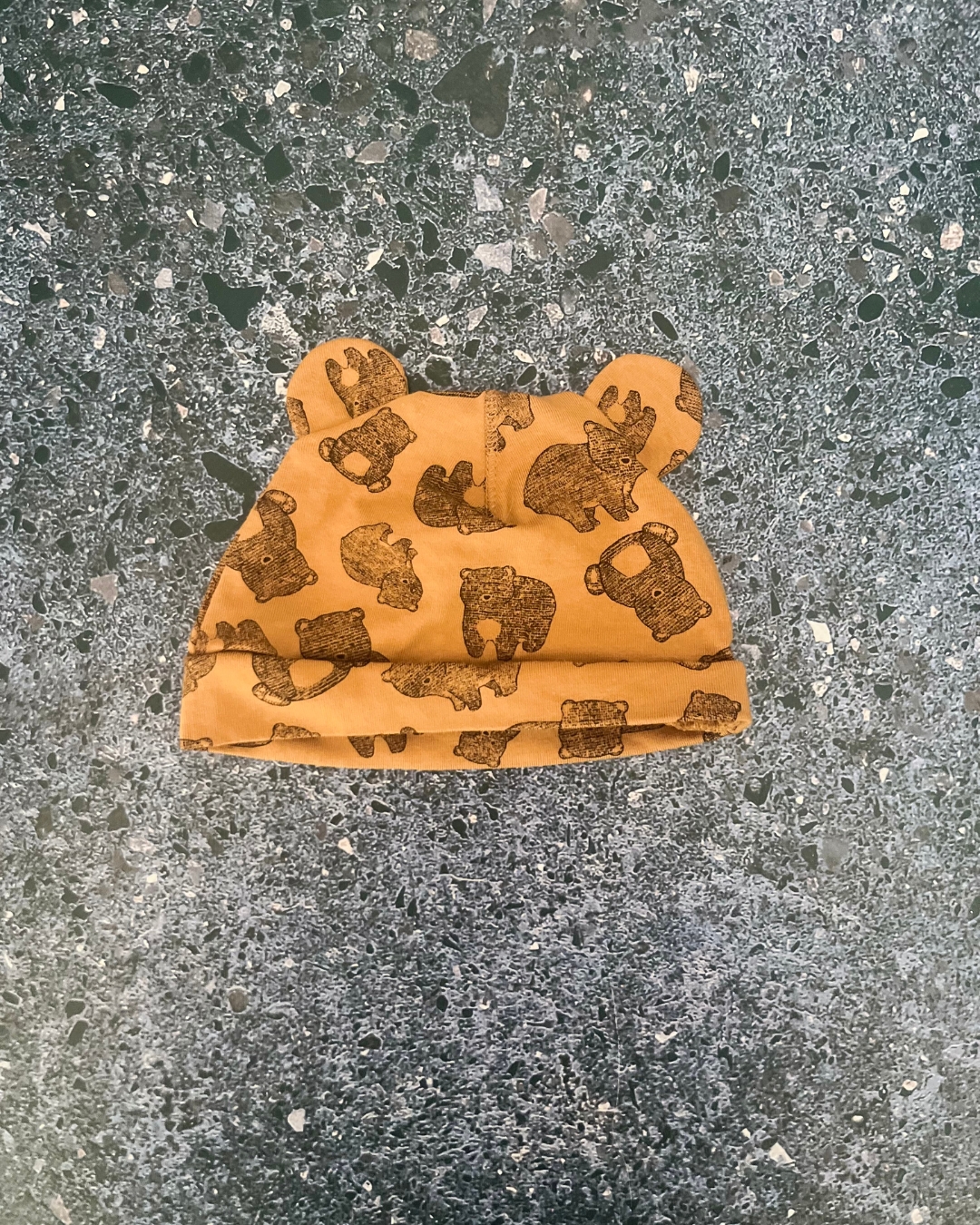 H&M brown bear beanie 4/6M