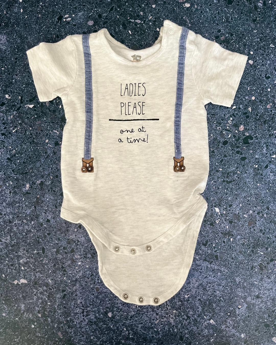 Woolworths grey Ladies one at a Time baby grow 6/12M