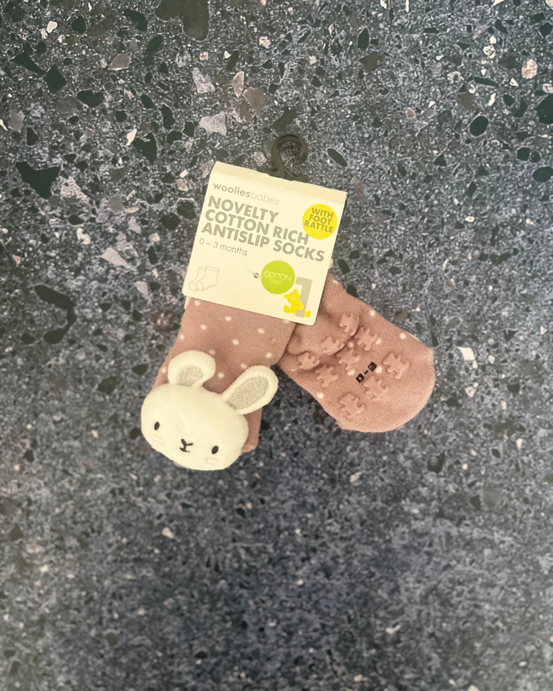 *NEW* Woolworths pink bunny socks 0/3M