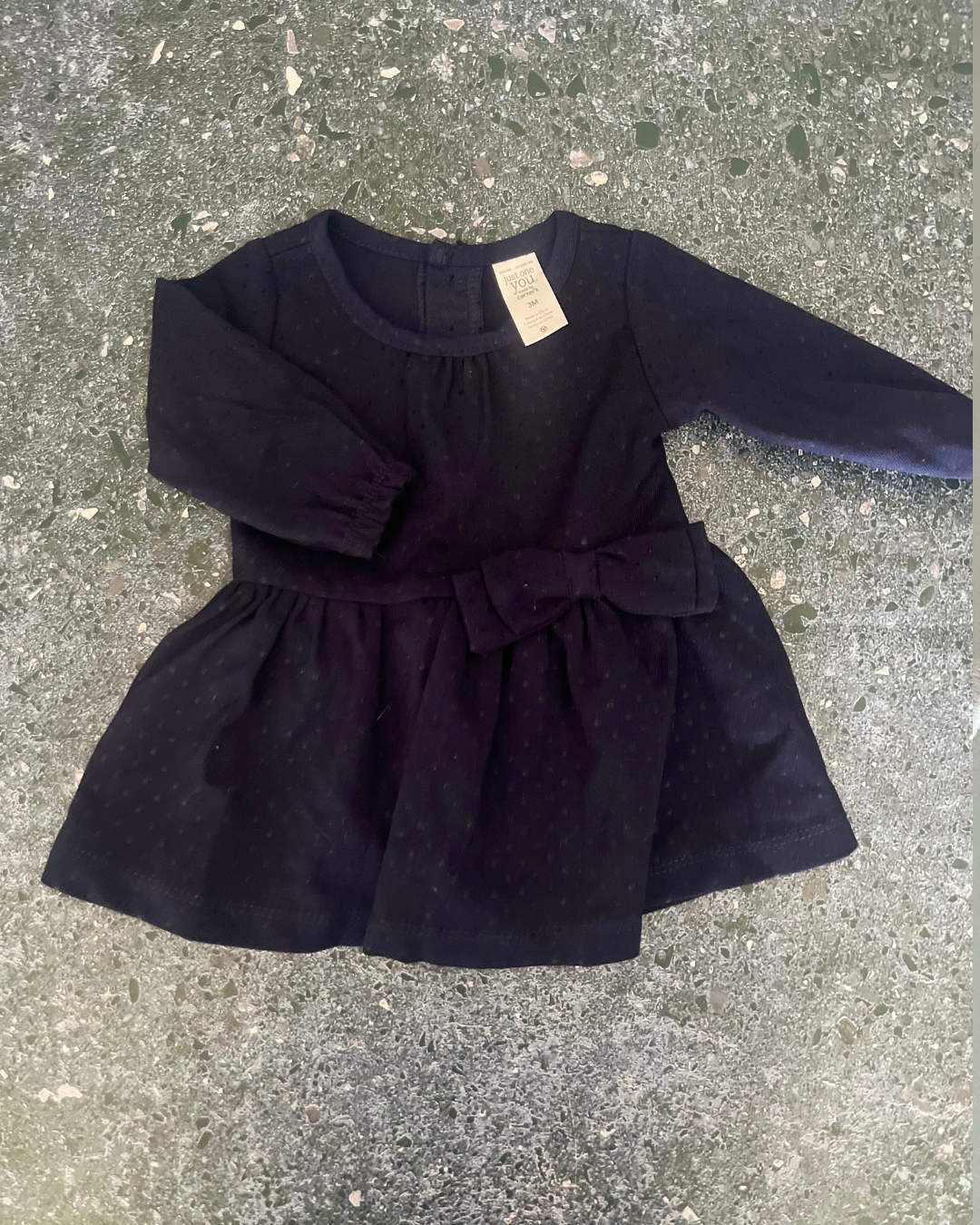 Carter's navy polka dot party dress 3M
