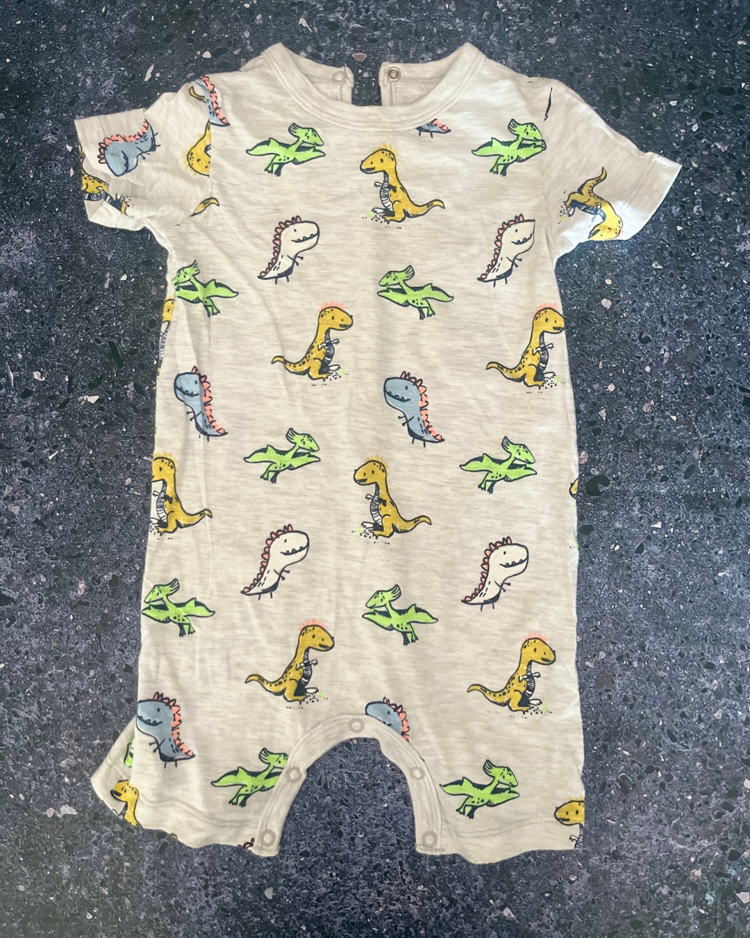 Woolworths grey dinosaur romper 18/24M