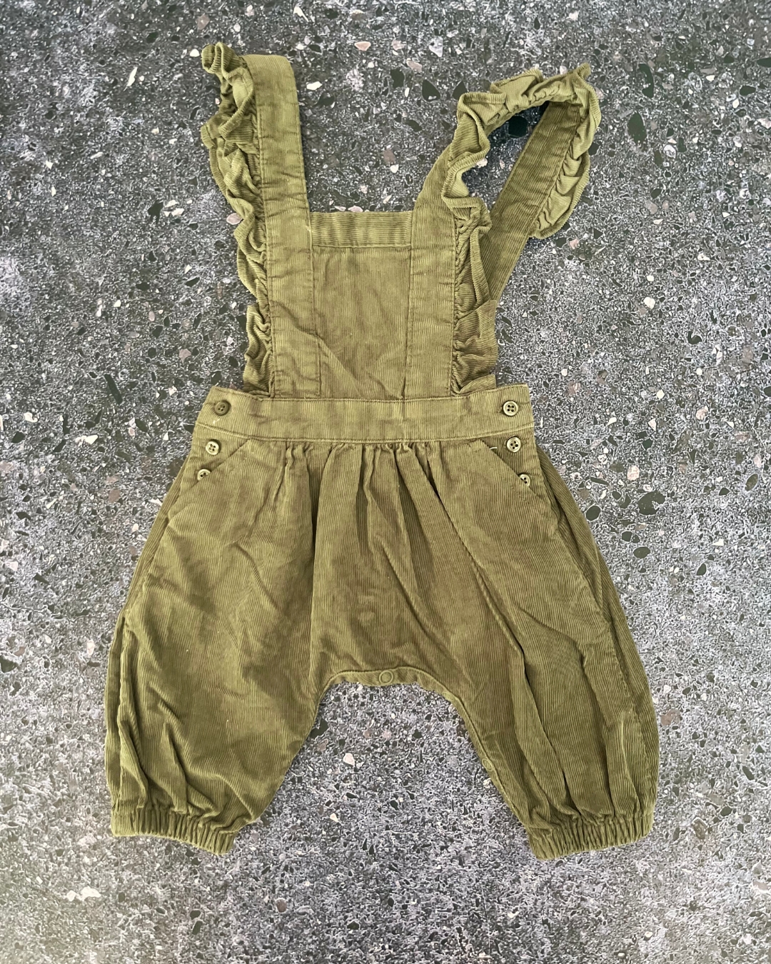 Country Road green corduroy dungarees 0/3M