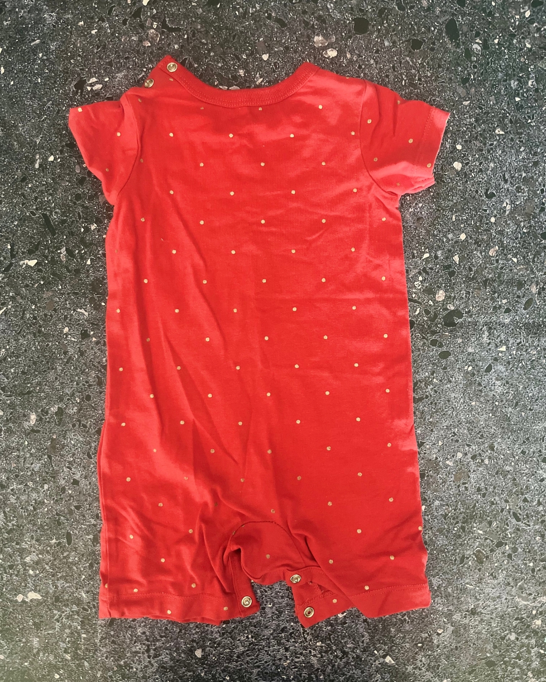 Cotton On red polka dot romper 3/6M