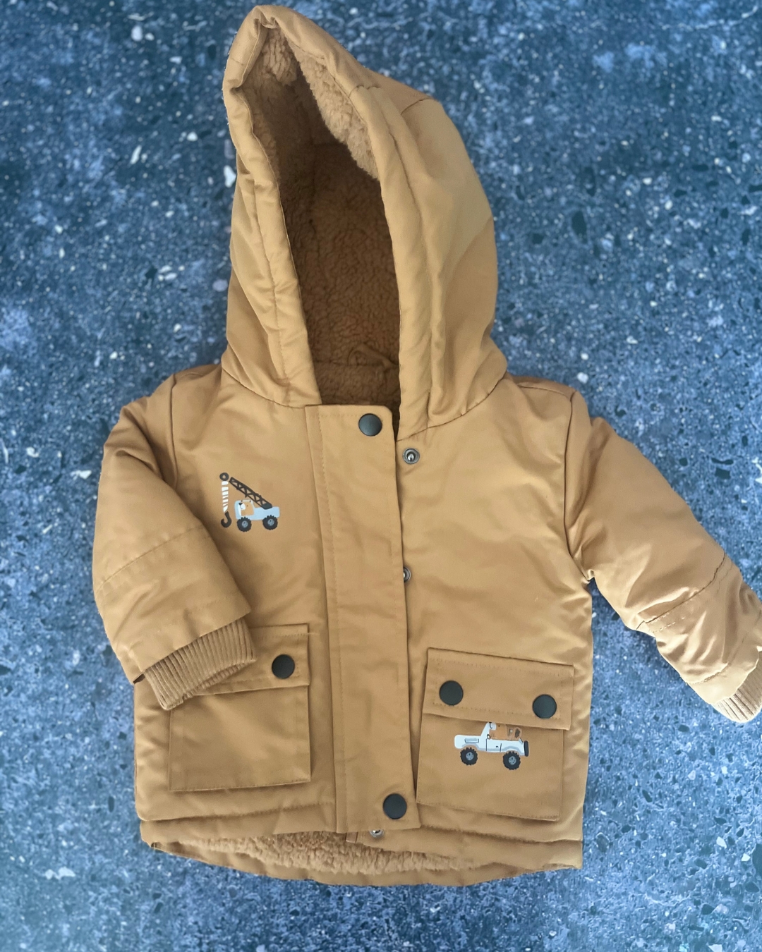 Woolworths brown digger fleece lined jacket 3/6M