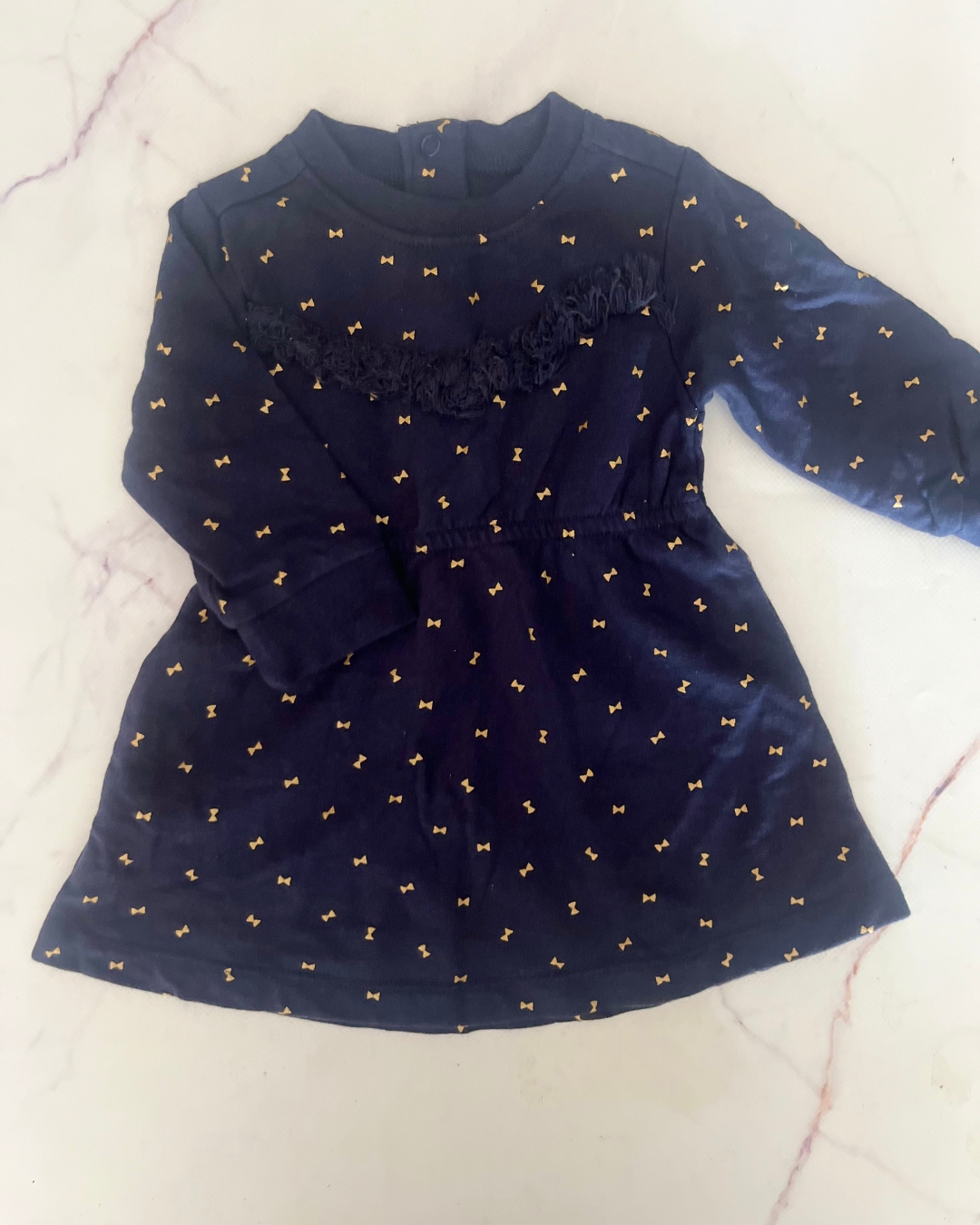 Woolworths blue bow tie dress 3/6M