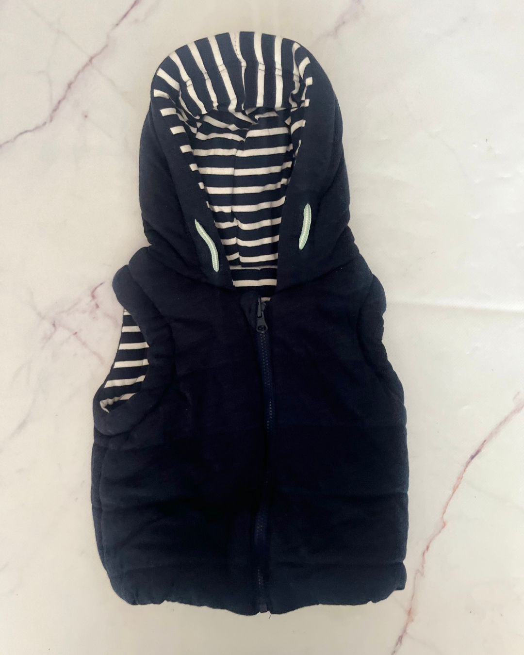 Woolworths blue sleeveless jacket 6/12M