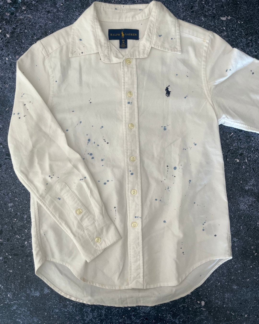 Polo white paint spots collared shirt 8Y