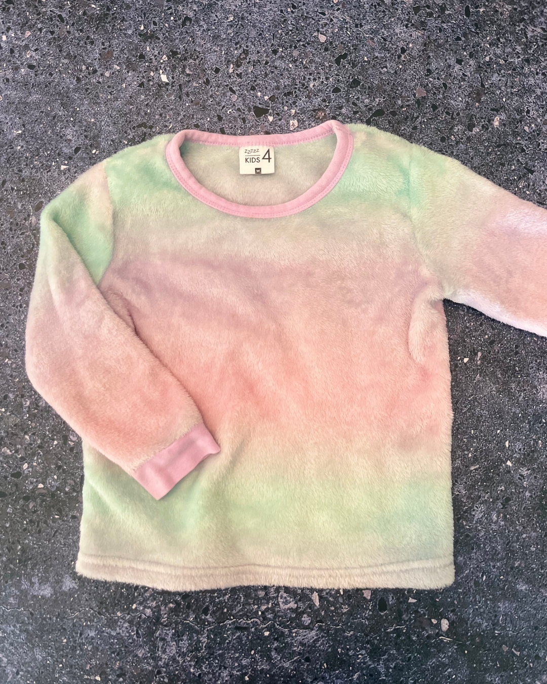 Woolworths lumo coloured fleece pajama top 4Y