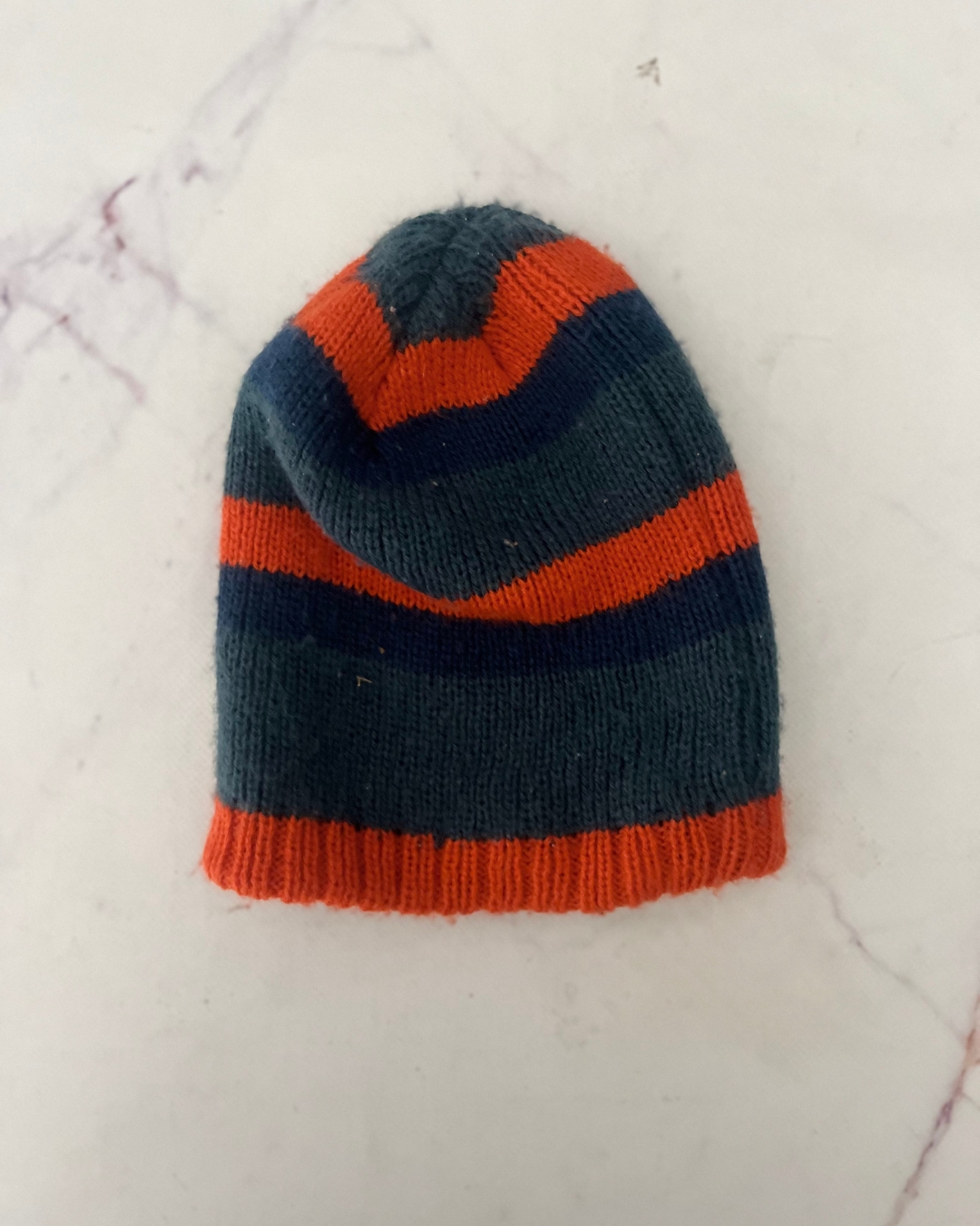 Woolworths blue and orange knitted striped beanie 1/3Y