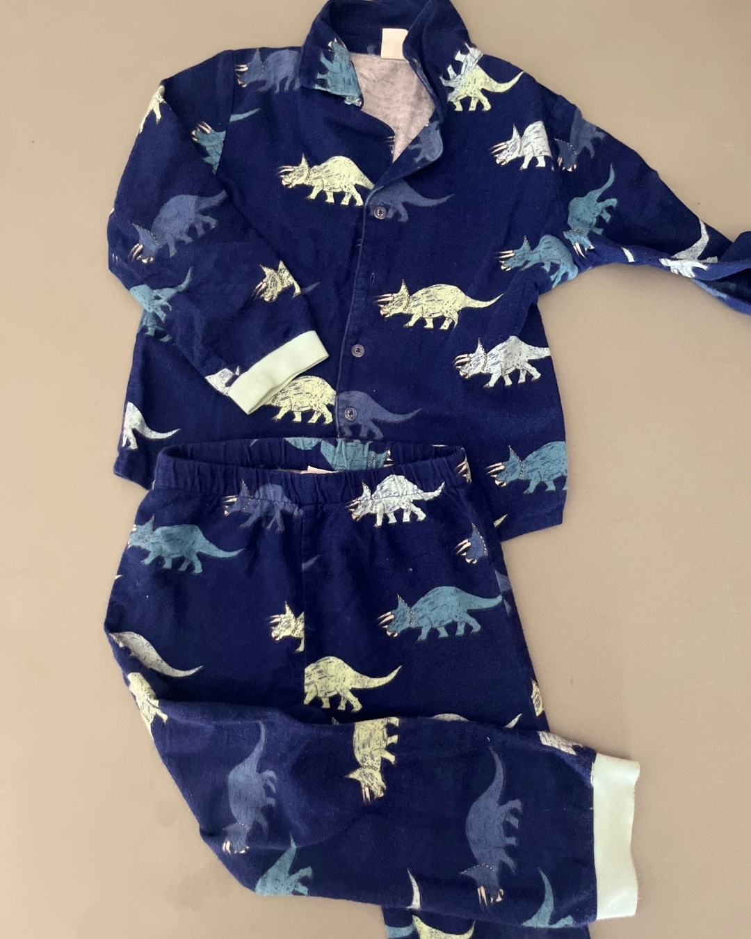 Cotton On blue triceratops pajama set 5Y