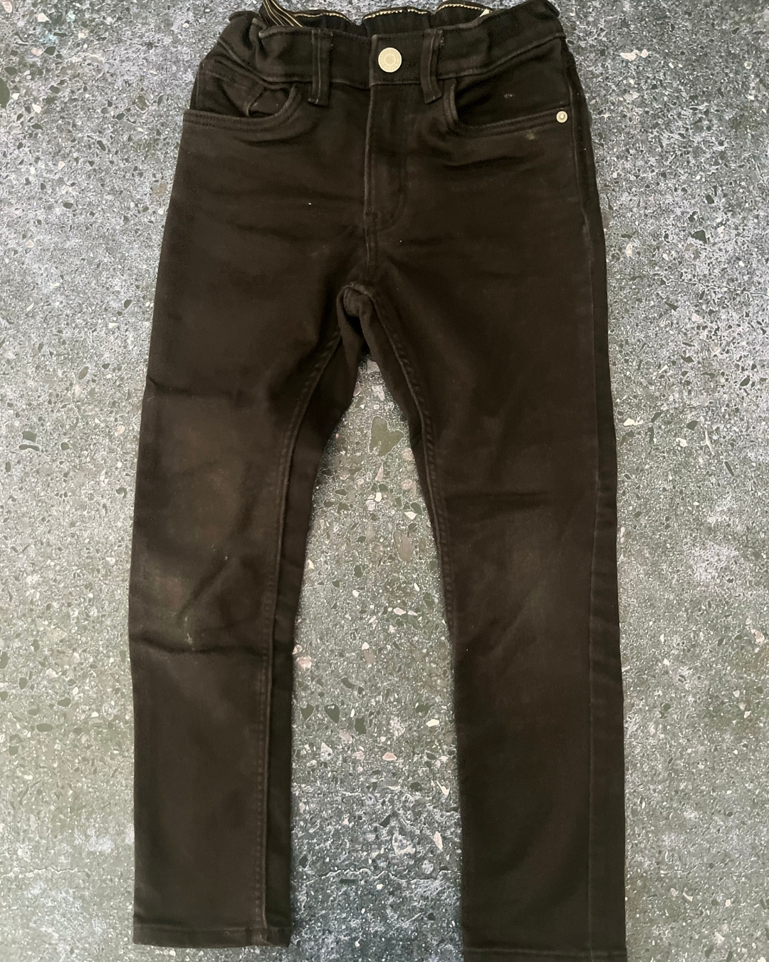H&M black adjustable waist skinny jeans 5/6Y