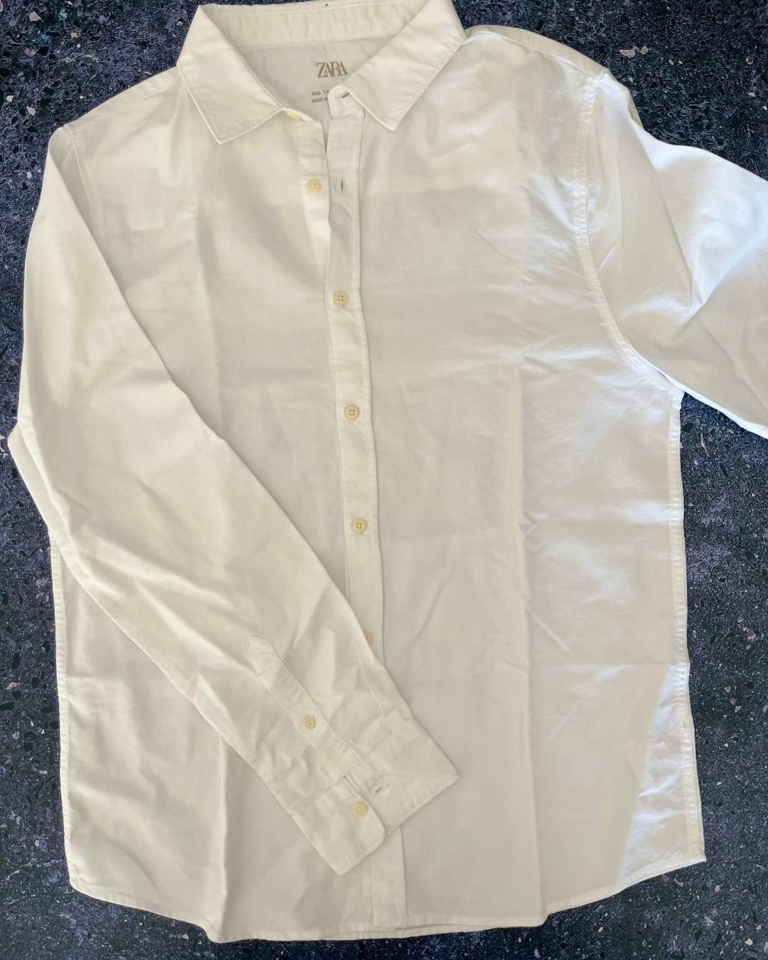 Zara white collared shirt 14Y